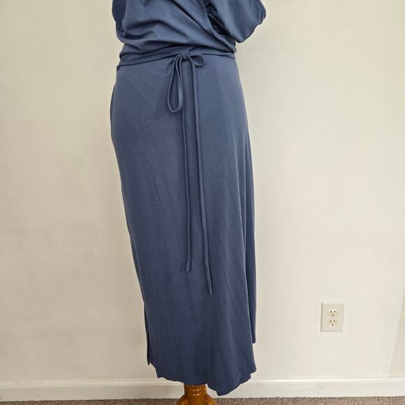 Banana Republic Threadsoft Wrap Midi Dress Blue Summer Vacation Women XXL - Picture 6 of 12